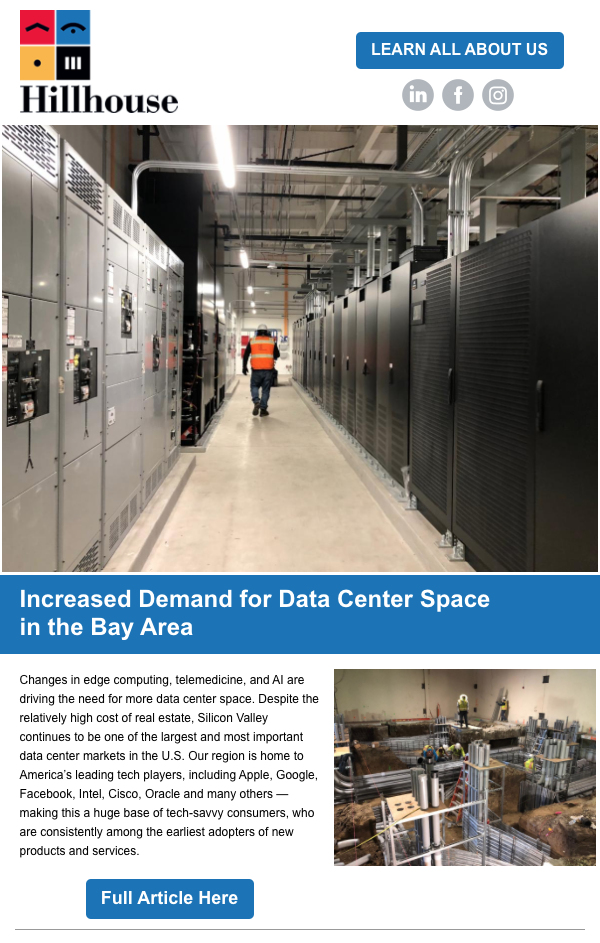 Increased Demand for Data Center Space in the Bay Area